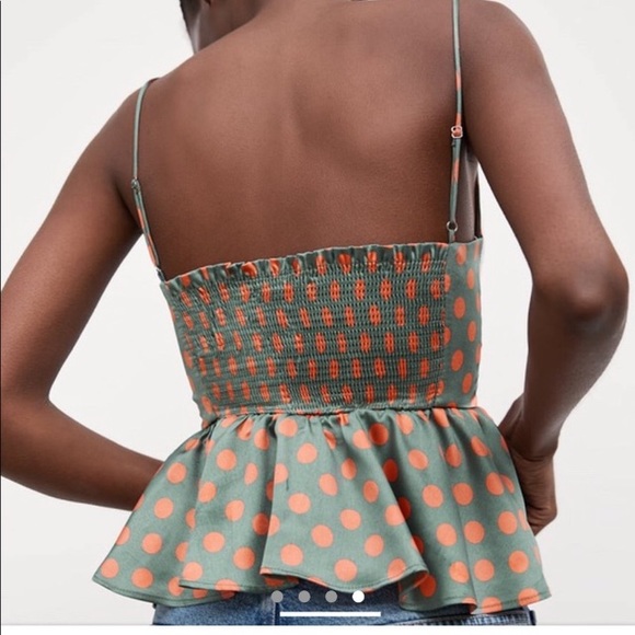 Green Coral Peplum top - Picture 2 of 6